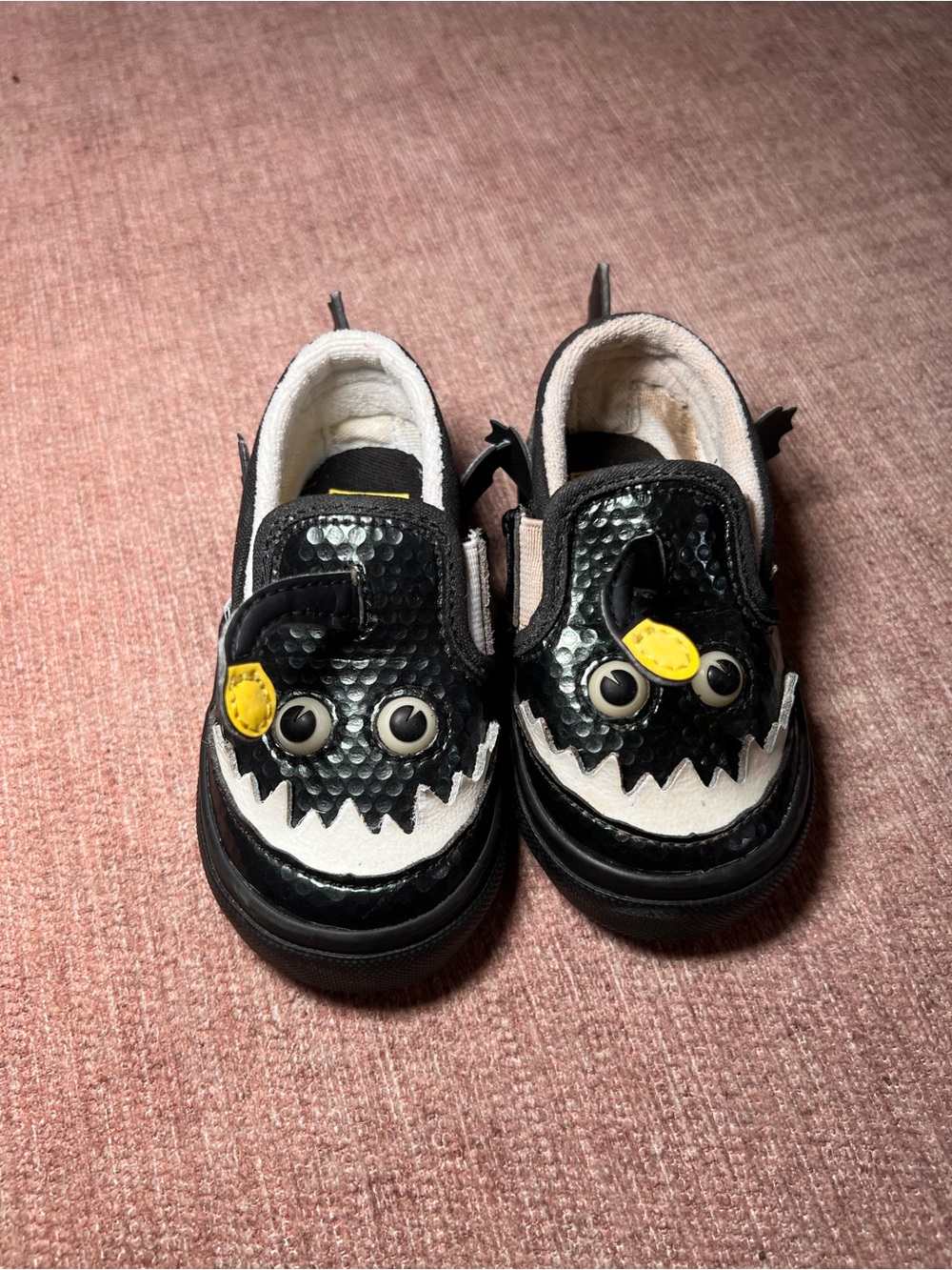 Vans toddler size 4.5 glow in the angler fish shoes sneakers